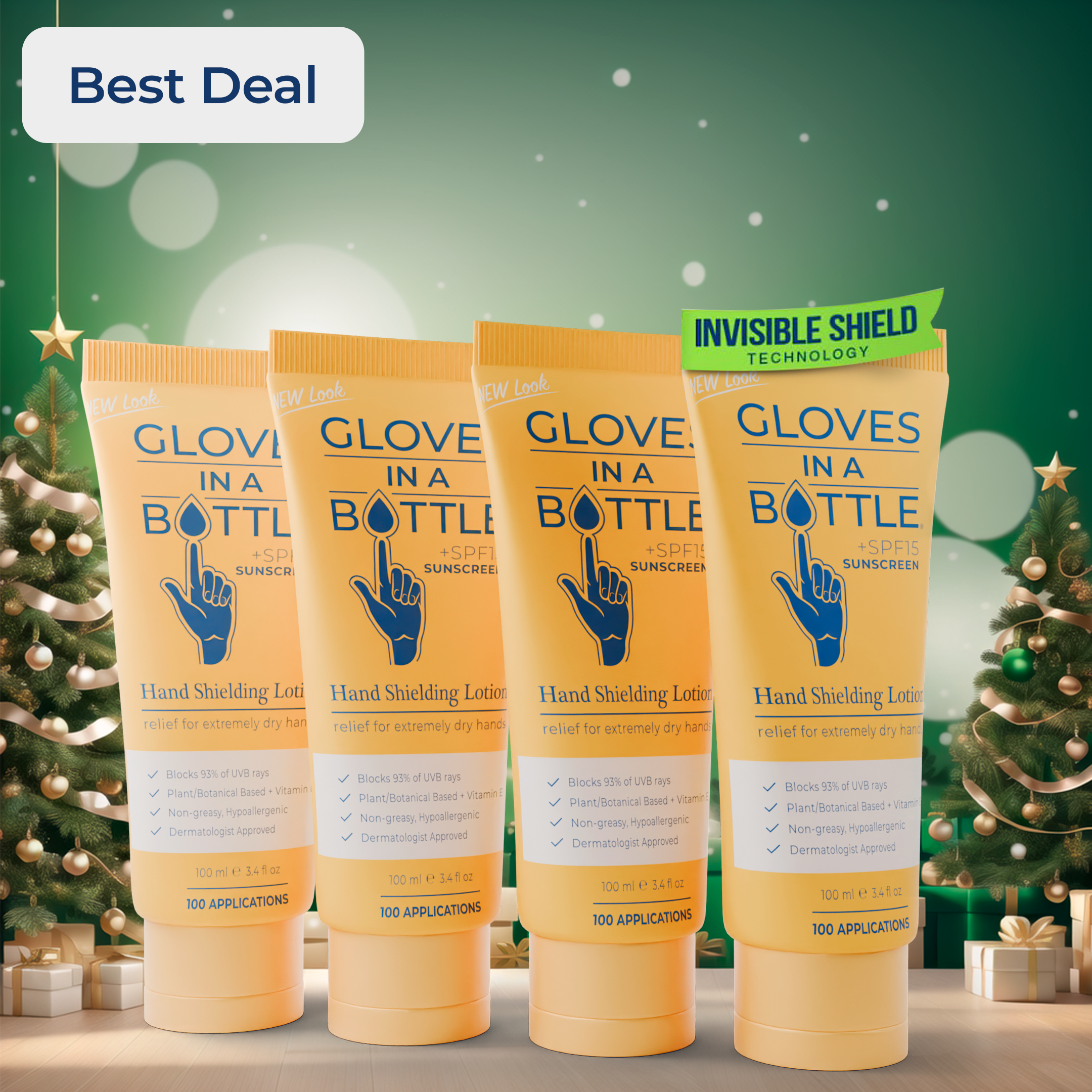 Gloves In A Bottle Hand Shielding Lotion with SPF, 4 Pack