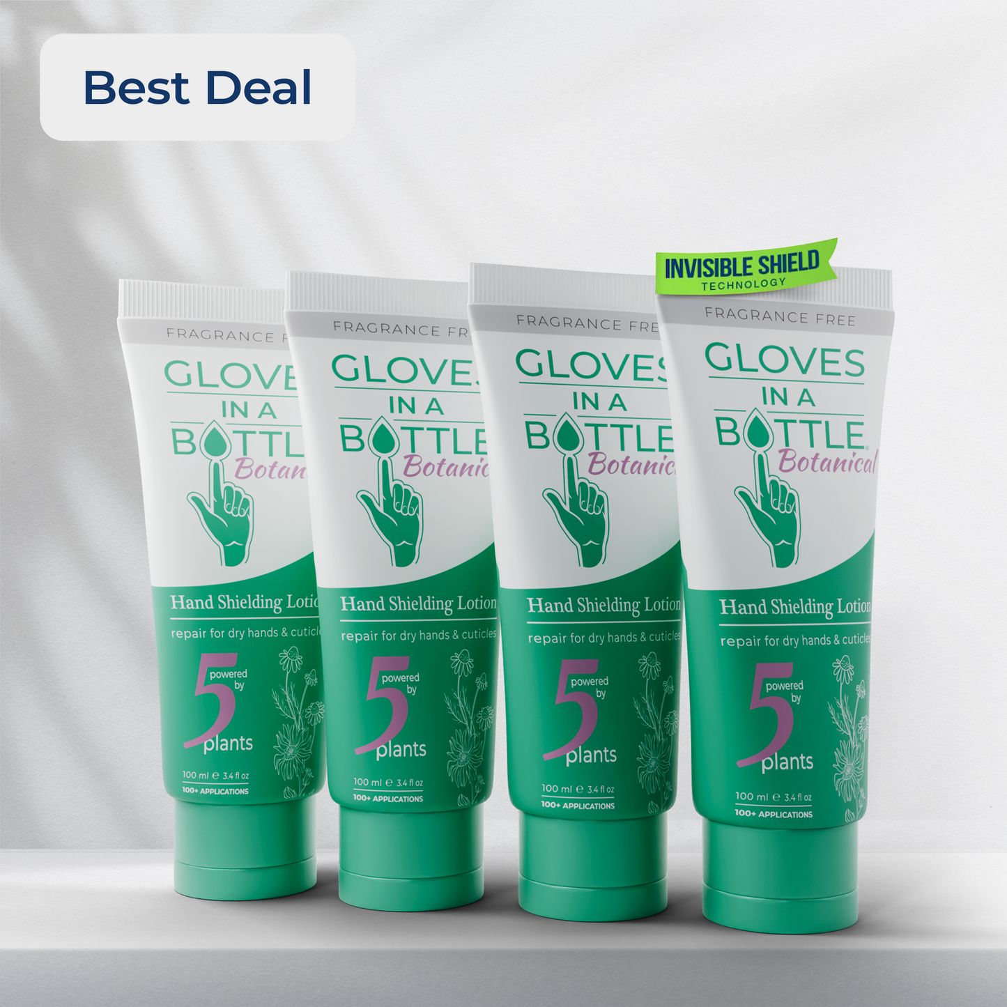 Gloves In A Bottle Hand Shielding Lotion Botanical, 4 Pack