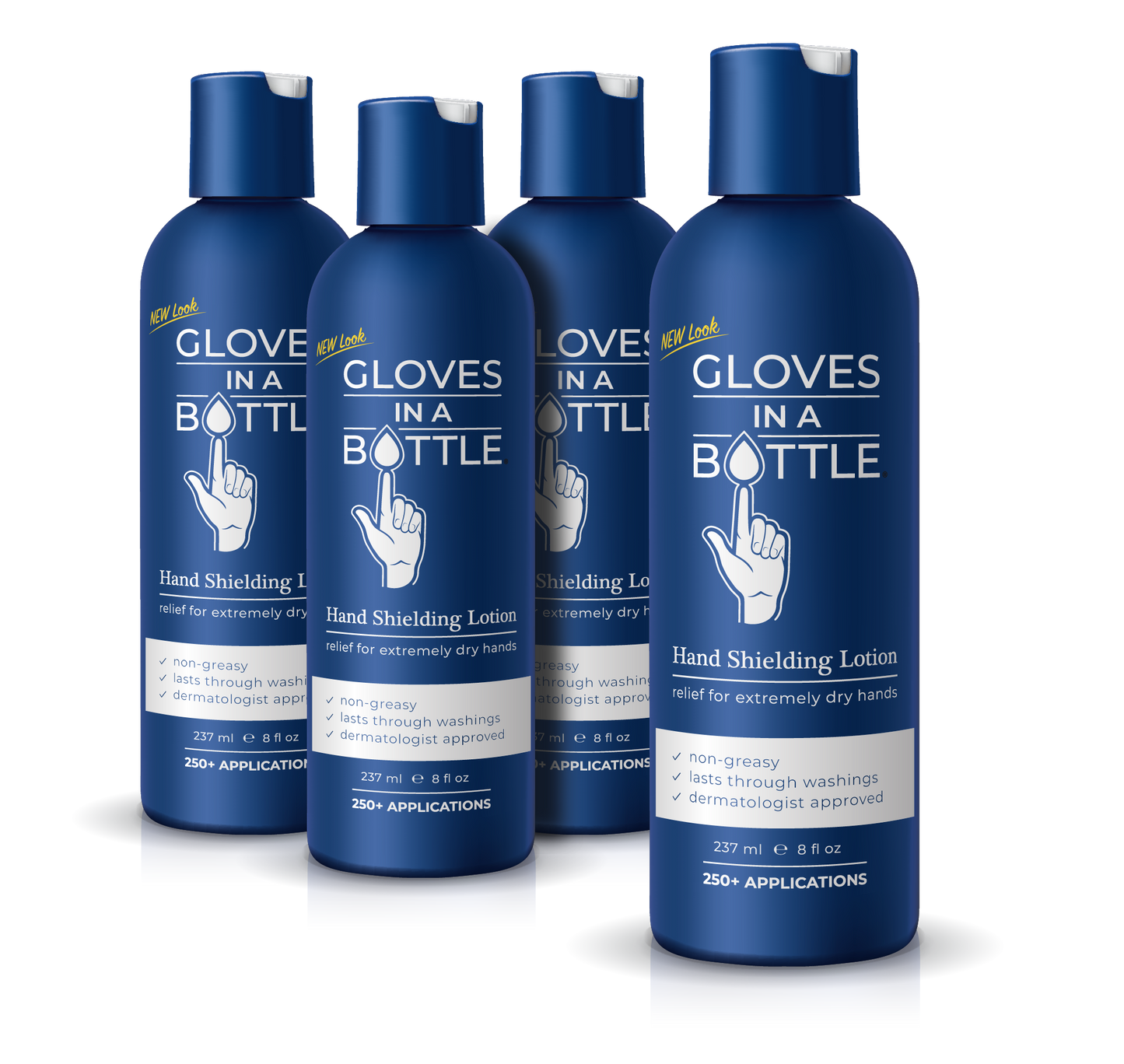 Gloves In A Bottle Shielding Lotion, 8 Ounce, 4 Pack with a New Pump