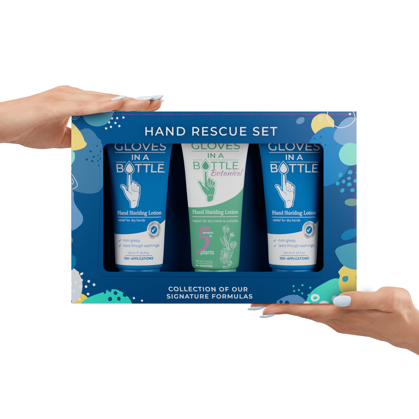 Gloves In A Bottle – Protects & Restores Dry Cracked Skin (3-Pack 3.4oz Tube Gift Set, Variety)